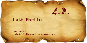 Leth Martin névjegykártya